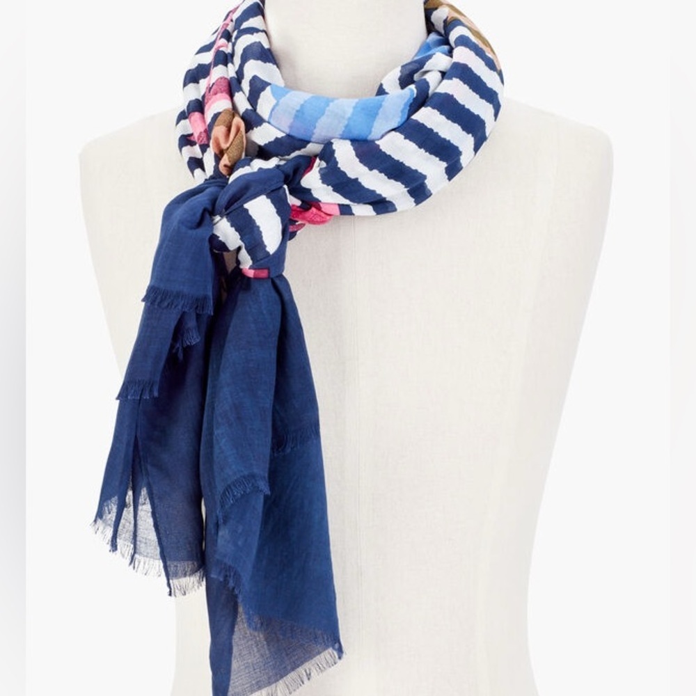 Talbots Springtime Floral Modal Oblong Scarf – 28” X 72”